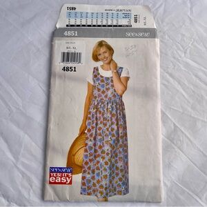 Vintage Butterick See & Sew 4851 1997 Womens Jumper Pattern - Size L/XL